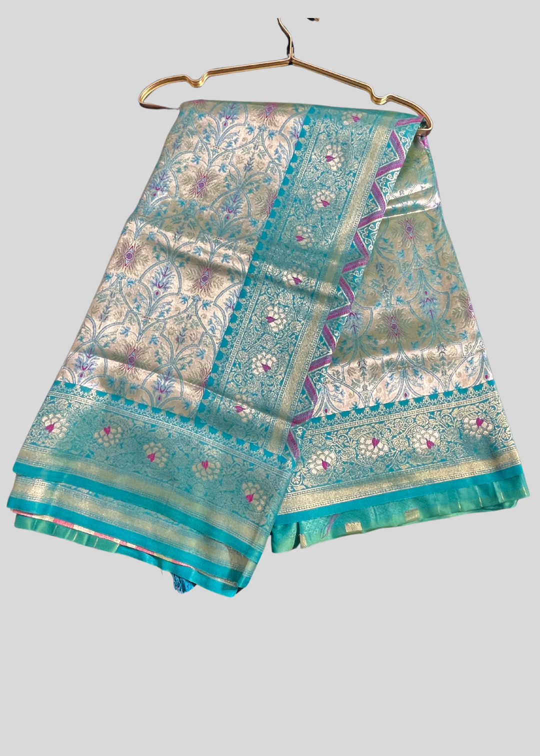 # Rama green dharmavaram banarasi silk saree with zari weaving [SKU:S101872]
