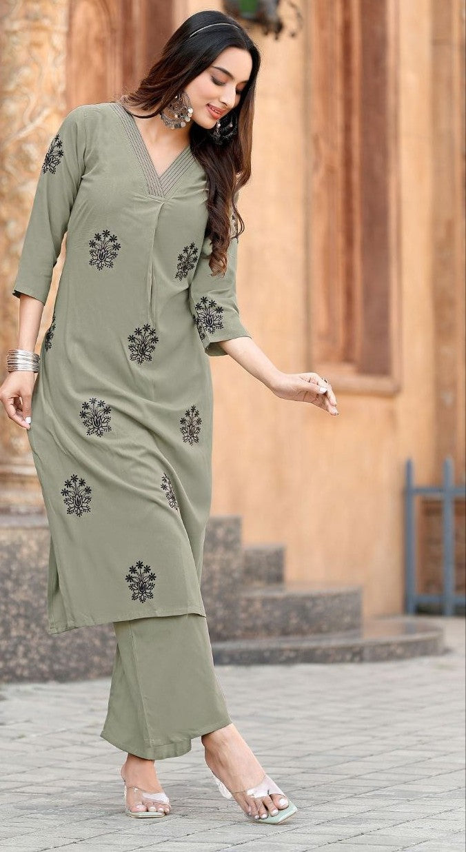 Light Green Heavy Rayon 2Pcs [SKU CO101141]