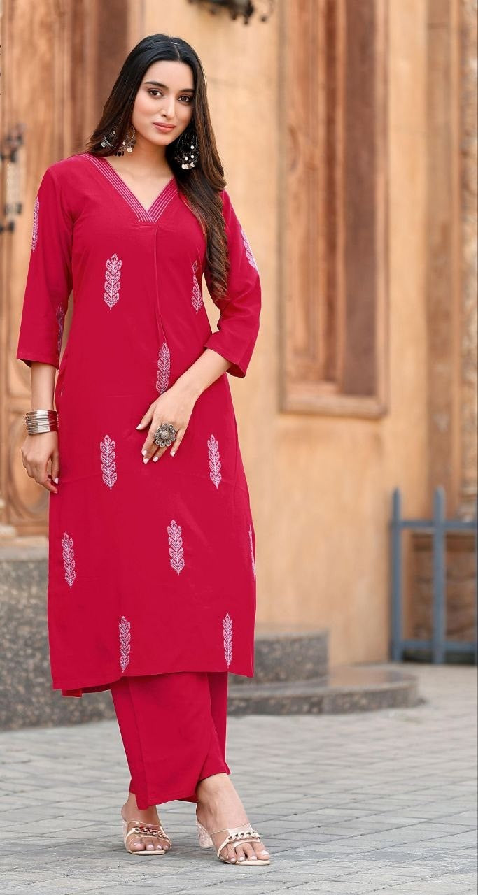 Red Heavy Rayon 2Pcs[SKU C0100941]