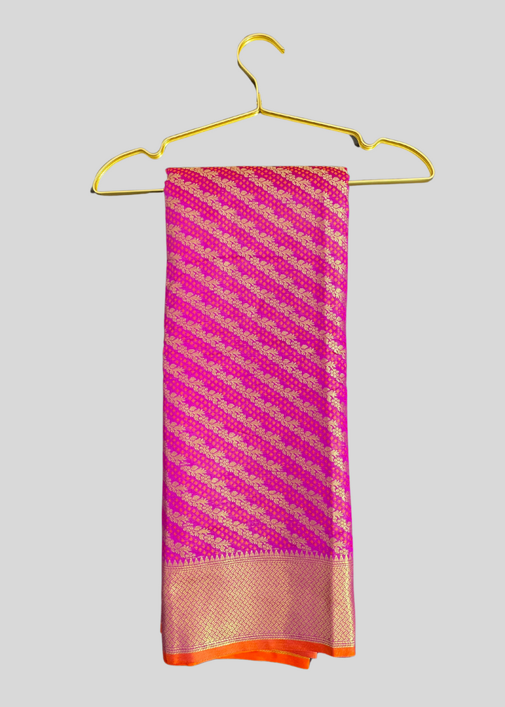 Purple color kanchipuram silk saree with zari woven work [SKU:S102022]