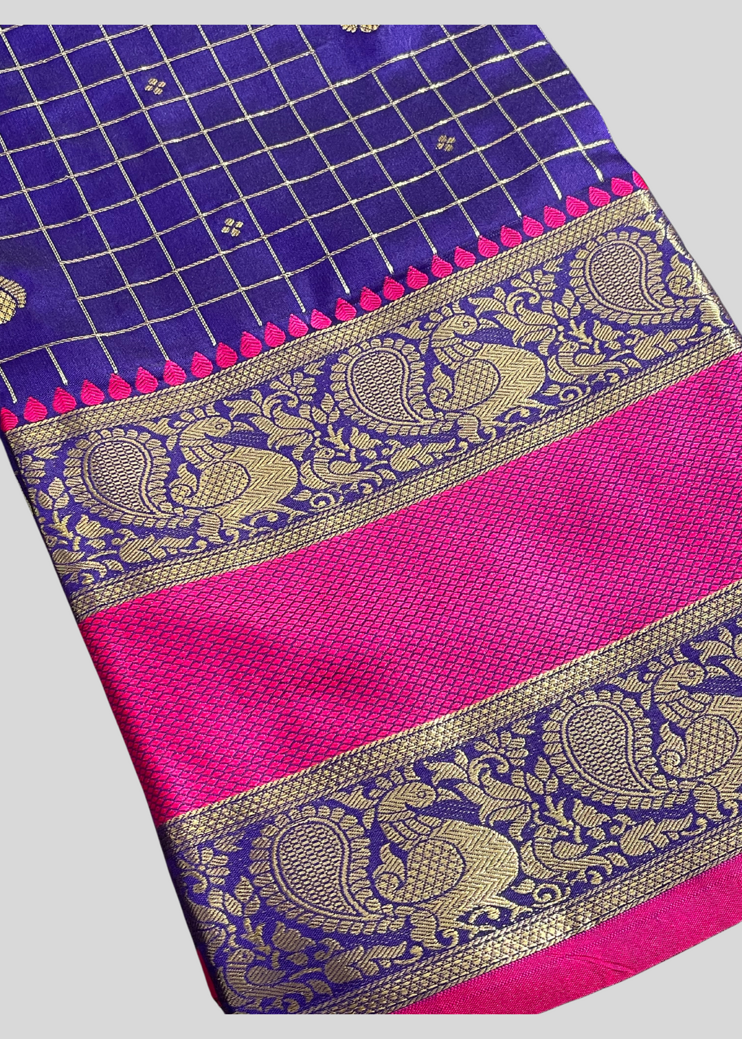 # Violet color cotton silk saree with zari weaving work [ SKU: S101502 ]