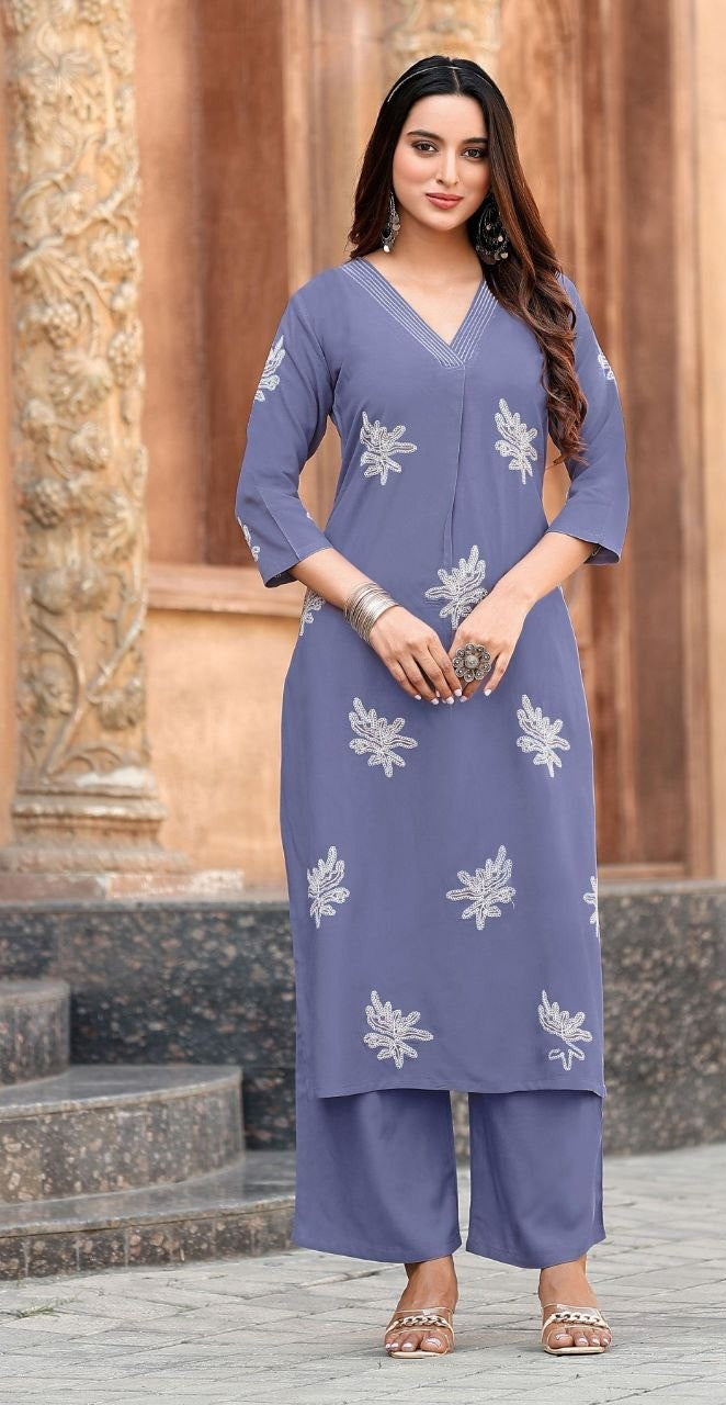 Blue Heavy Rayon 2Pcs [SKU CO101241]