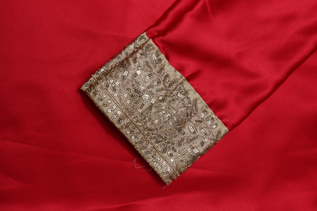 Heavy Malay Satin Silk With Heavy Embroidery Coding Sequence Work[SKU:D103272]