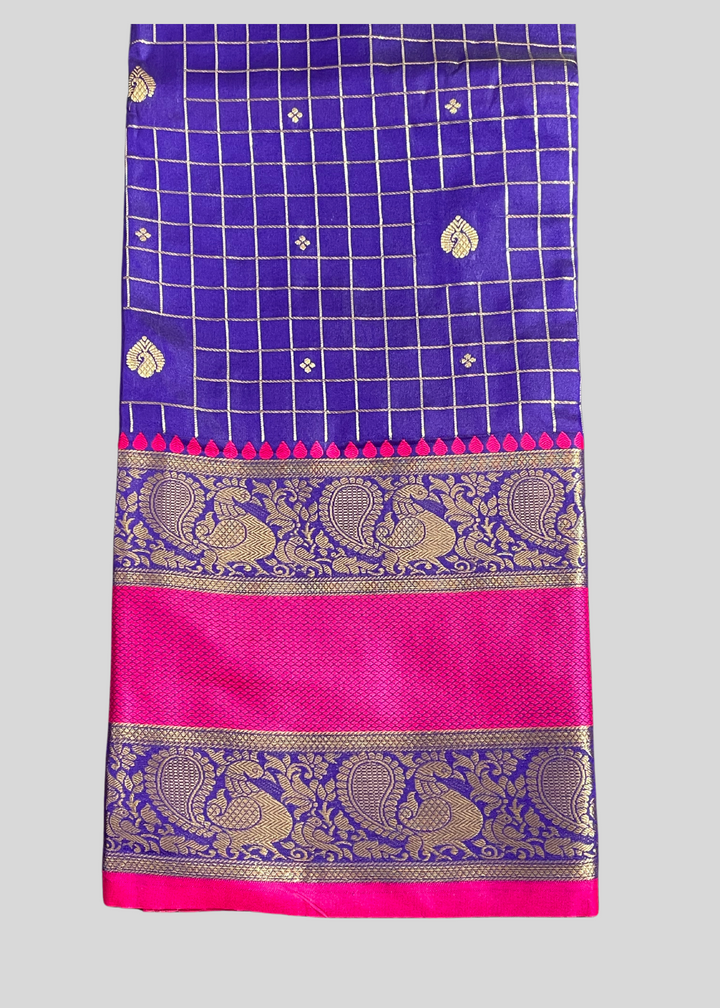 # Violet color cotton silk saree with zari weaving work [ SKU: S101502 ]
