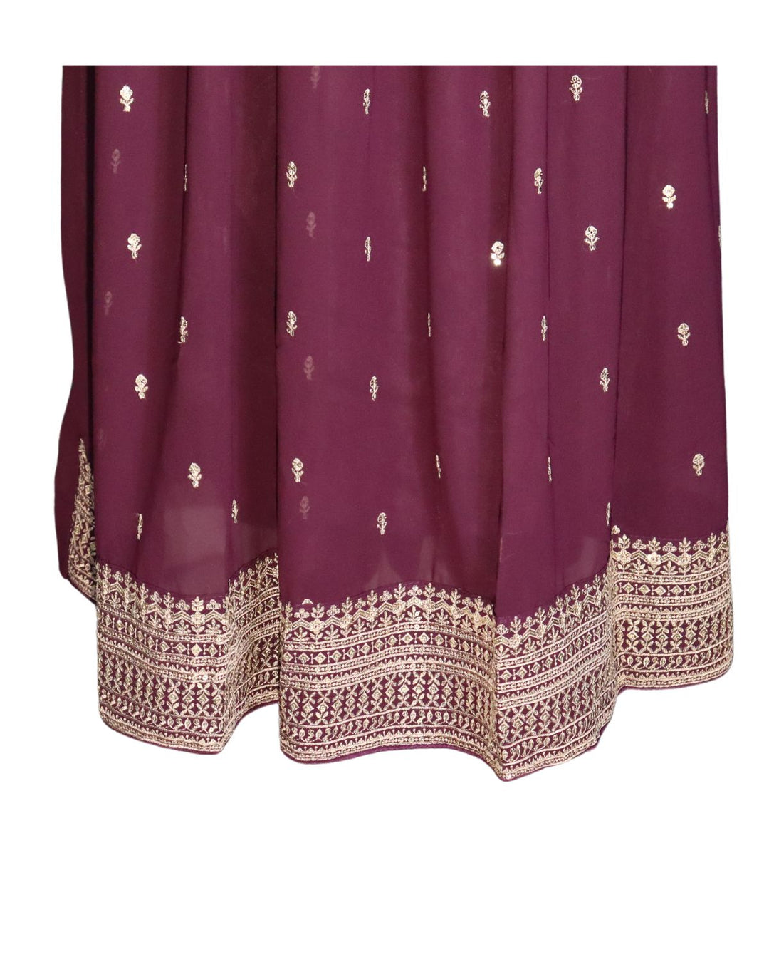 Purple Premium Georgette Heavy Embroidery Worked Anarkali Suit