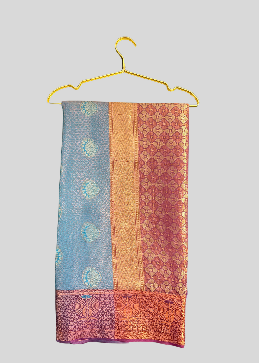 #Rama green color kanchipuram silk saree with zari weaving work [SKU:S102122]