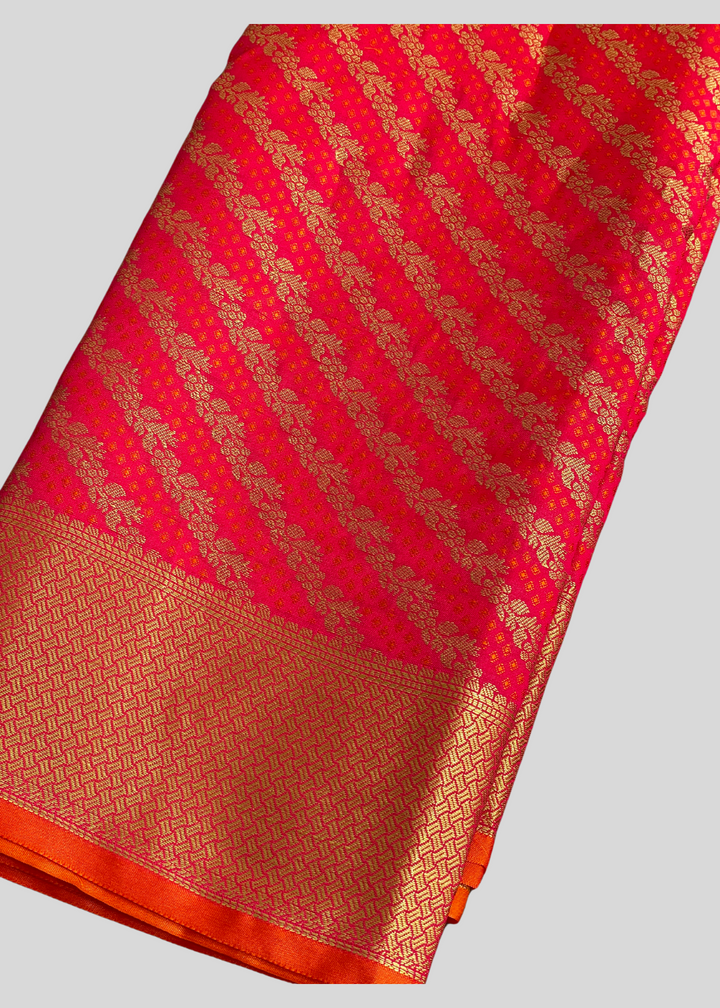 # Red color kanchipuram silk saree with zari woven [SKU:S101222]