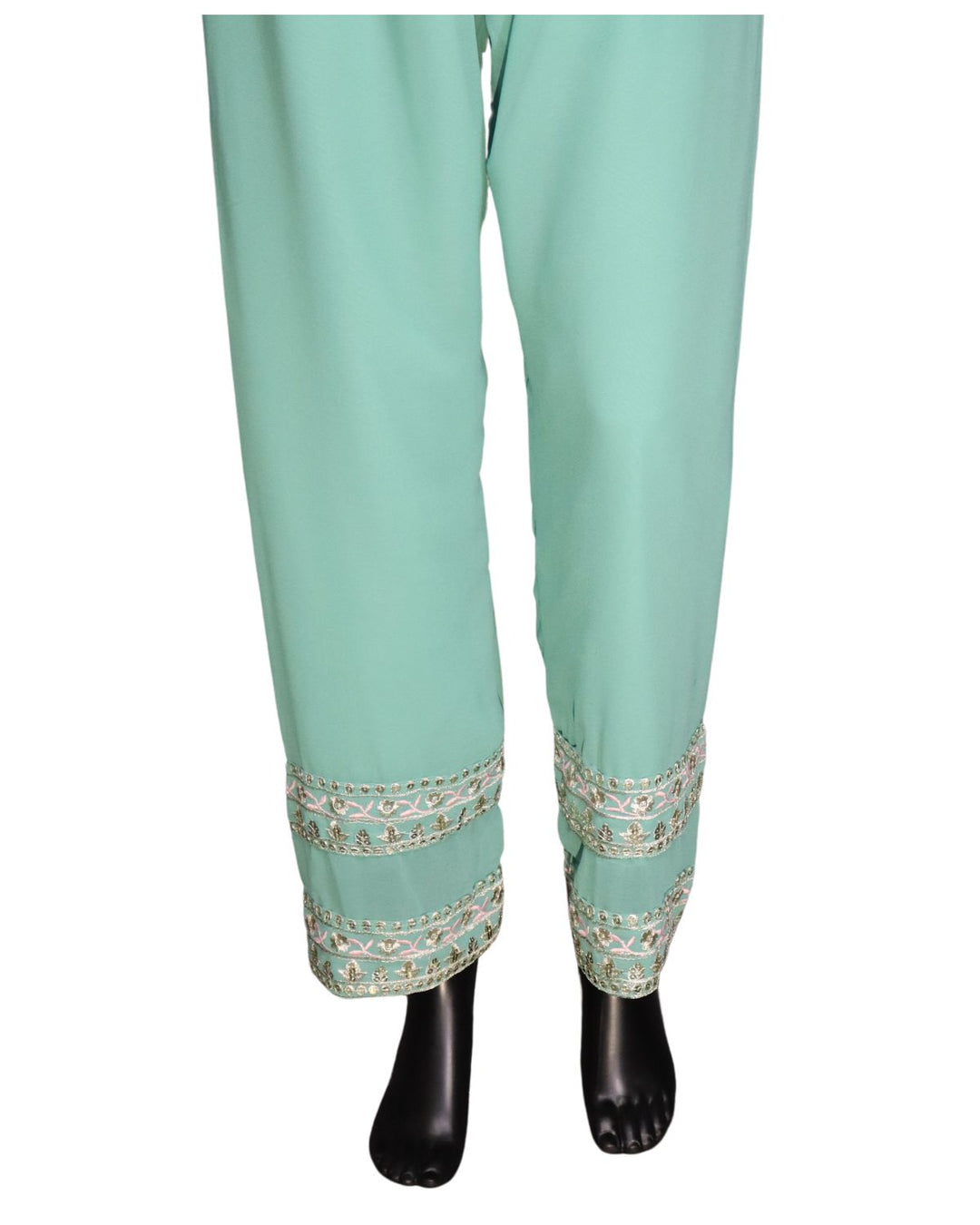 Pastel Blue Heavy Faux Georgette Embroidery Worked Salwar Suit