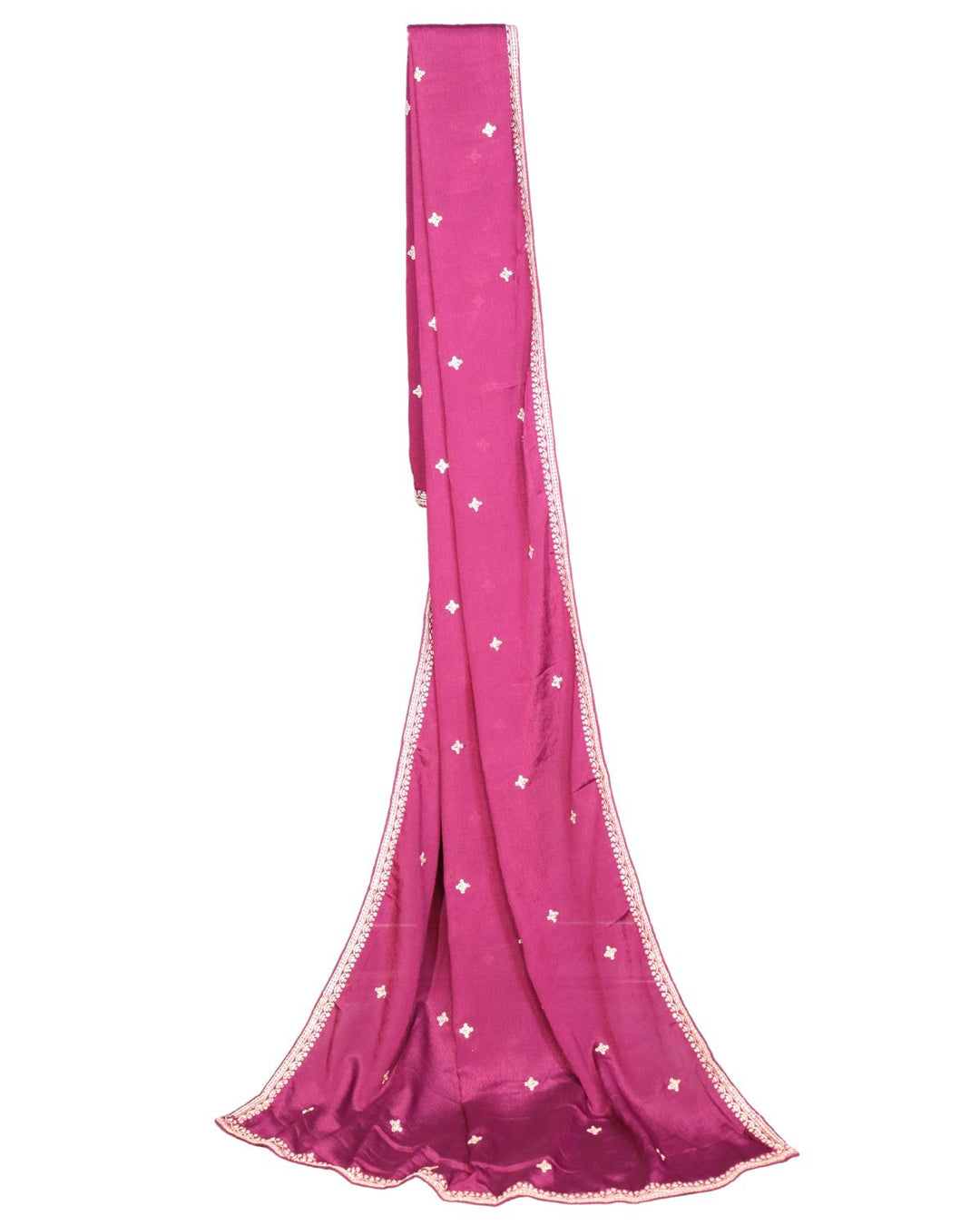 Purple Chinnon Silk Embroidery Worked Sharara Suit