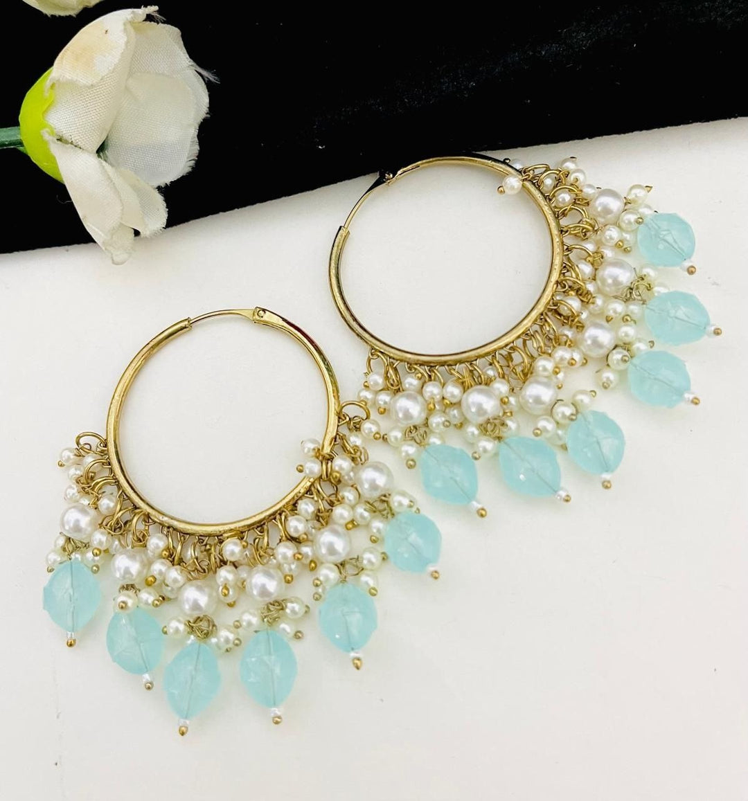 Sky Blue Premium Quality Jhumka [SKU E100380]