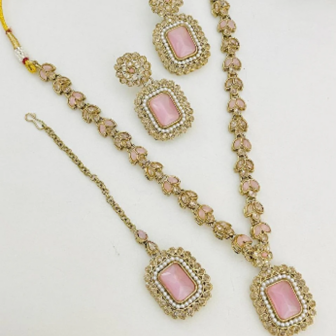 Premium Pink Long Neckles [SKU J100952]