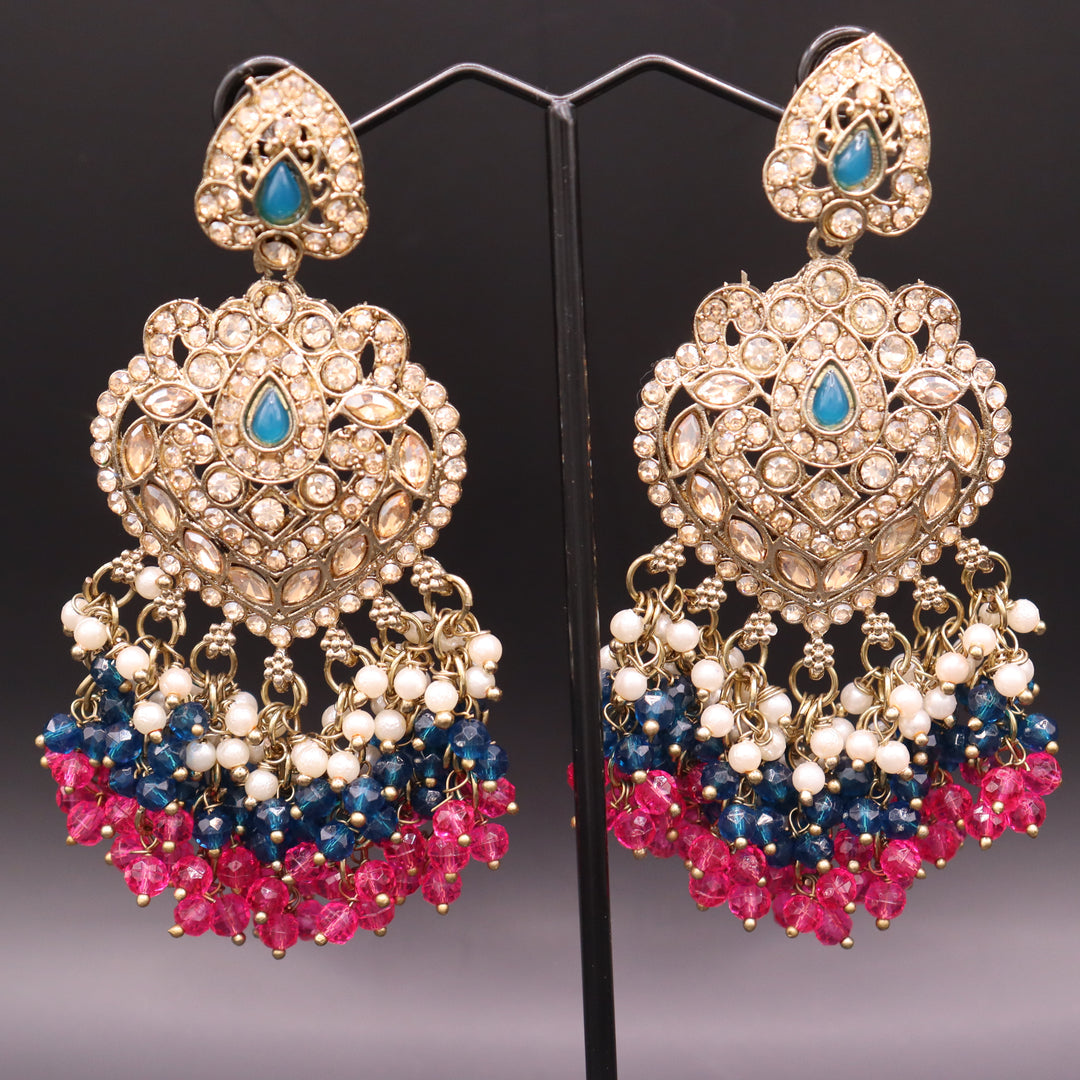 Royal Premium Quality Reverse AD Stone Worked Pakistani Necklace Set [SKU: 010502]