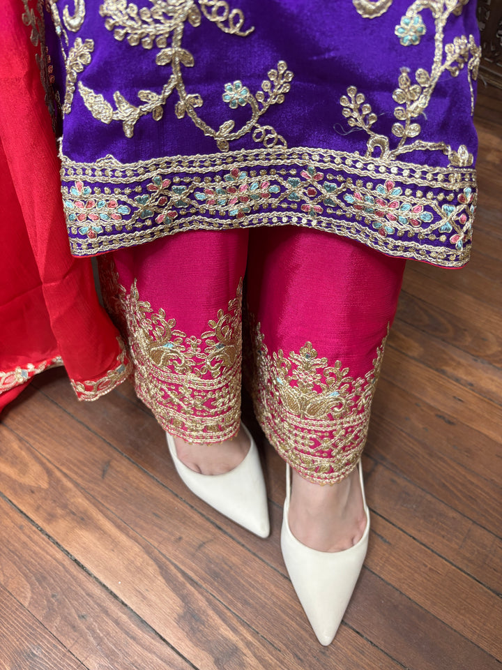 Premium Heavy Chinon With Embroidery Worked Salwar Suit [SKU D104414]