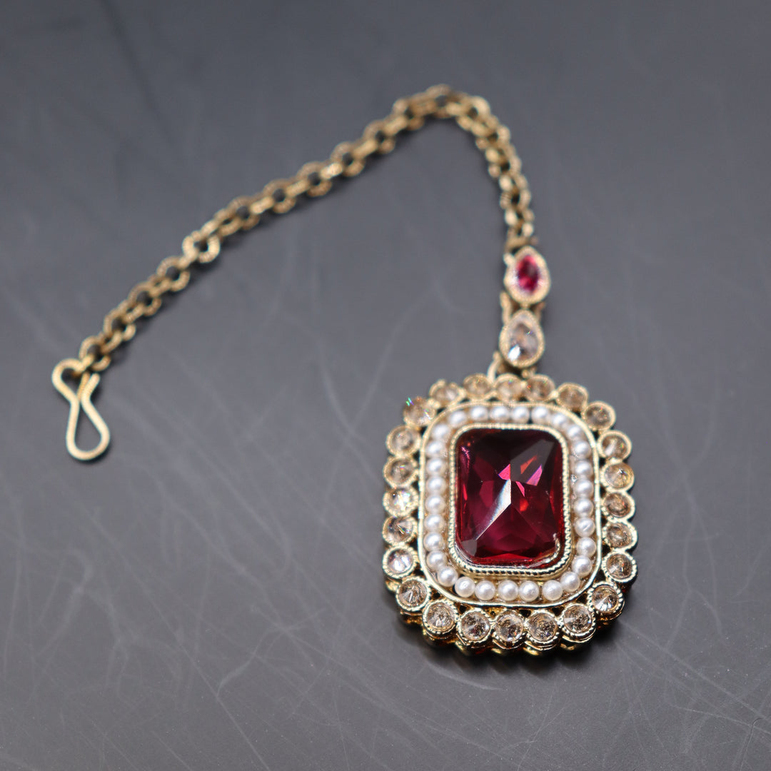 Premium Maroon Long Neckles [SKU J100852]