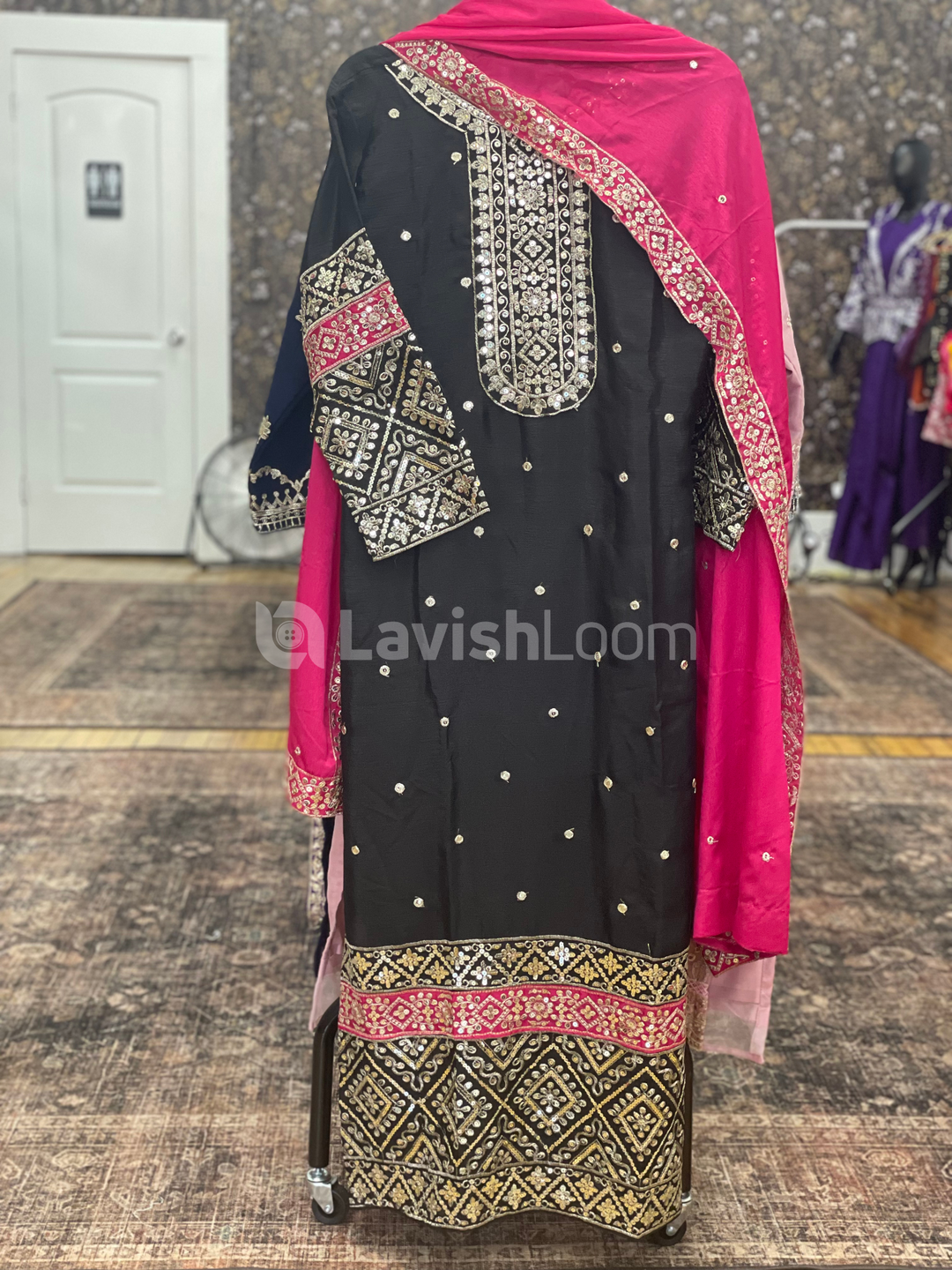 Premium Heavy Chinon  Embroidery Worked Salwar Suit  [SKU D101382]
