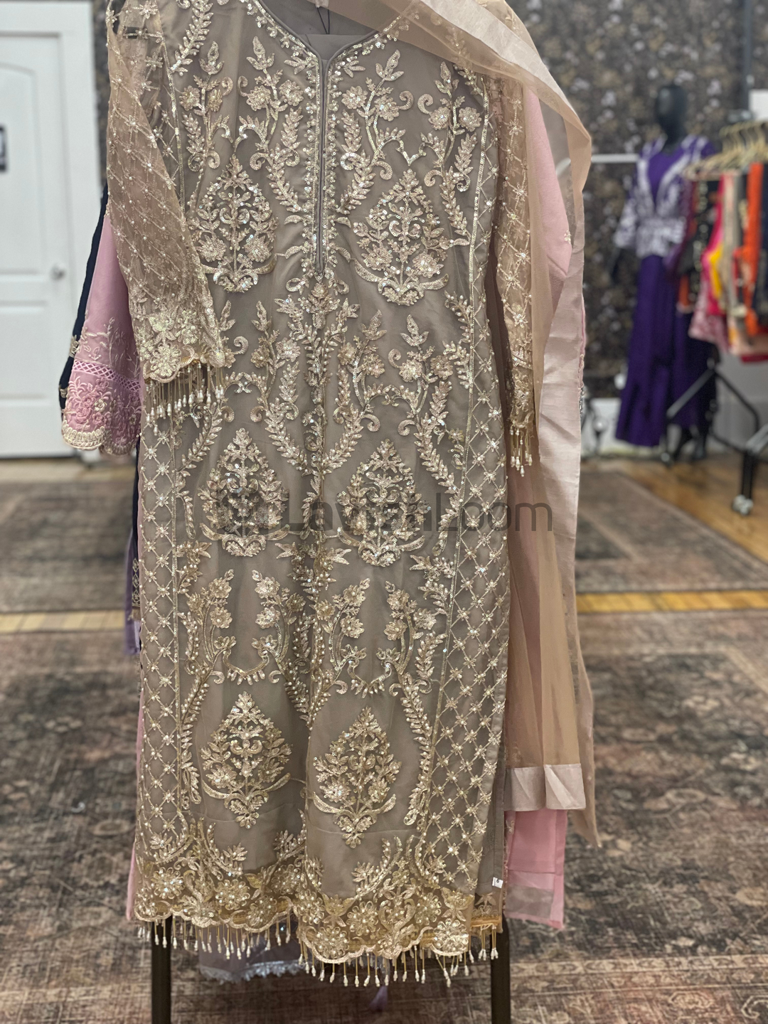 Ash Faux Georgette Heavy Worked Salwar Suit [SKU D101872]