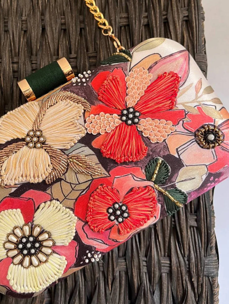 Poppy Multicoloured Floral Clutch [C103003]
